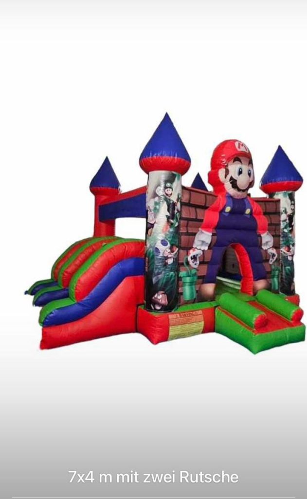Mario Hüpfburg Verleih Mieten Hüpfburgen Huepfburgen bouncy castles Wunder Event WunderEvent Party Geburtstag Slushi Popcorn Event Feier2
