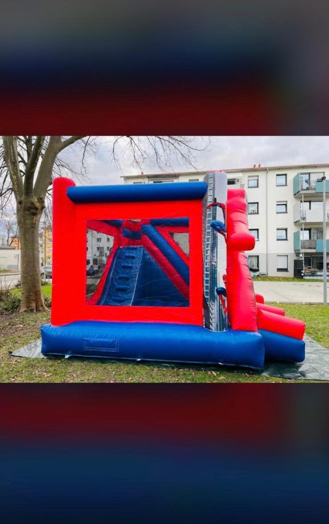 Spider Man Hüpfburg Verleih Mieten Hüpfburgen Huepfburgen bouncy castles Wunder Event WunderEvent Party Geburtstag Slushi Popcorn Event Feier1